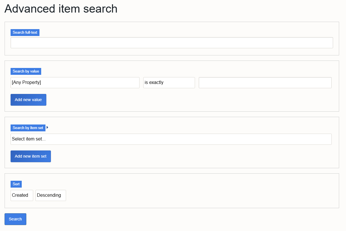 Advanced Search — Example Screen