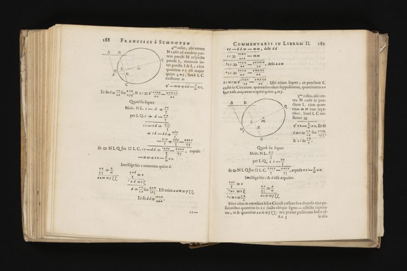 Geometria, à Renato Des Cartes, anno 1637 Gallicè edita; postea autem unà cum notis Florimondi de Beaune ... Gallicè conscriptis in Latinam linguam versa, & commentariis illustrata, operâ atque studio Francisci à Schooten ... Nunc demum ab eodem diligenter recognita, locupletioribus commentariis instructa, multisq́ue egregiis accessionibus, tam ad uberiorem explicationem, quàm ad ampliandam hujus geometriæ excellentiam facientibus, exornata, quorum omnium catalogum pagina versa exhibet