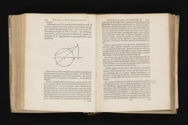 Geometria, à Renato Des Cartes, anno 1637 Gallicè edita; postea autem unà cum notis Florimondi de Beaune ... Gallicè conscriptis in Latinam linguam versa, & commentariis illustrata, operâ atque studio Francisci à Schooten ... Nunc demum ab eodem diligenter recognita, locupletioribus commentariis instructa, multisq́ue egregiis accessionibus, tam ad uberiorem explicationem, quàm ad ampliandam hujus geometriæ excellentiam facientibus, exornata, quorum omnium catalogum pagina versa exhibet