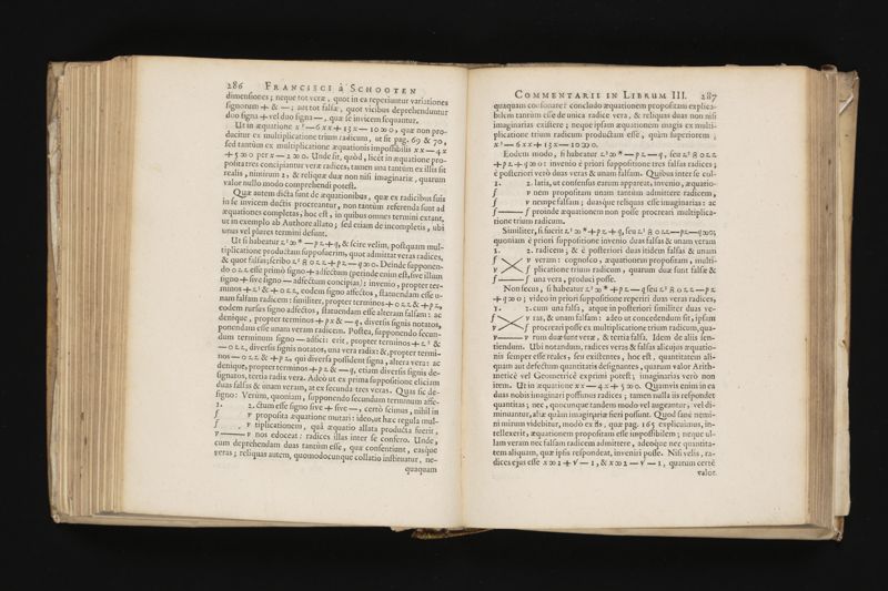 Geometria, à Renato Des Cartes, anno 1637 Gallicè edita; postea autem unà cum notis Florimondi de Beaune ... Gallicè conscriptis in Latinam linguam versa, & commentariis illustrata, operâ atque studio Francisci à Schooten ... Nunc demum ab eodem diligenter recognita, locupletioribus commentariis instructa, multisq́ue egregiis accessionibus, tam ad uberiorem explicationem, quàm ad ampliandam hujus geometriæ excellentiam facientibus, exornata, quorum omnium catalogum pagina versa exhibet