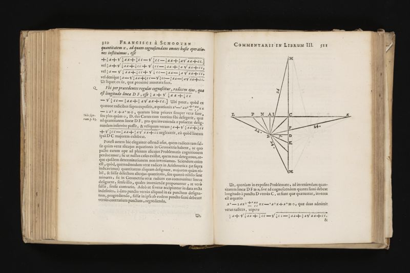 Geometria, à Renato Des Cartes, anno 1637 Gallicè edita; postea autem unà cum notis Florimondi de Beaune ... Gallicè conscriptis in Latinam linguam versa, & commentariis illustrata, operâ atque studio Francisci à Schooten ... Nunc demum ab eodem diligenter recognita, locupletioribus commentariis instructa, multisq́ue egregiis accessionibus, tam ad uberiorem explicationem, quàm ad ampliandam hujus geometriæ excellentiam facientibus, exornata, quorum omnium catalogum pagina versa exhibet
