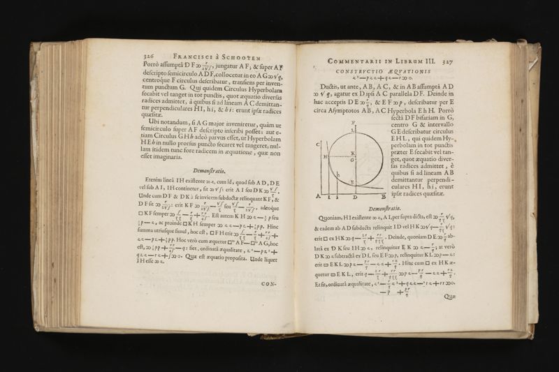 Geometria, à Renato Des Cartes, anno 1637 Gallicè edita; postea autem unà cum notis Florimondi de Beaune ... Gallicè conscriptis in Latinam linguam versa, & commentariis illustrata, operâ atque studio Francisci à Schooten ... Nunc demum ab eodem diligenter recognita, locupletioribus commentariis instructa, multisq́ue egregiis accessionibus, tam ad uberiorem explicationem, quàm ad ampliandam hujus geometriæ excellentiam facientibus, exornata, quorum omnium catalogum pagina versa exhibet