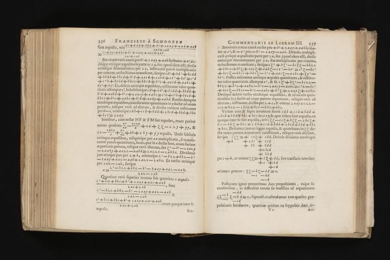 Geometria, à Renato Des Cartes, anno 1637 Gallicè edita; postea autem unà cum notis Florimondi de Beaune ... Gallicè conscriptis in Latinam linguam versa, & commentariis illustrata, operâ atque studio Francisci à Schooten ... Nunc demum ab eodem diligenter recognita, locupletioribus commentariis instructa, multisq́ue egregiis accessionibus, tam ad uberiorem explicationem, quàm ad ampliandam hujus geometriæ excellentiam facientibus, exornata, quorum omnium catalogum pagina versa exhibet