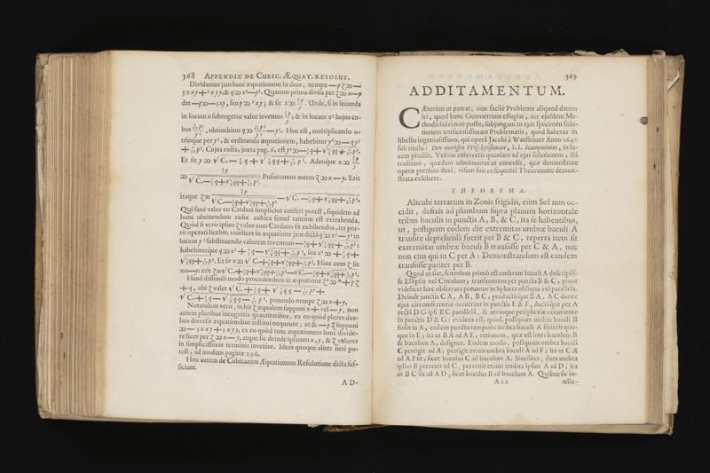 Geometria, à Renato Des Cartes, anno 1637 Gallicè edita; postea autem unà cum notis Florimondi de Beaune ... Gallicè conscriptis in Latinam linguam versa, & commentariis illustrata, operâ atque studio Francisci à Schooten ... Nunc demum ab eodem diligenter recognita, locupletioribus commentariis instructa, multisq́ue egregiis accessionibus, tam ad uberiorem explicationem, quàm ad ampliandam hujus geometriæ excellentiam facientibus, exornata, quorum omnium catalogum pagina versa exhibet