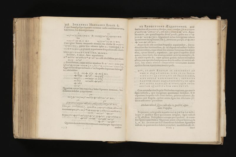 Geometria, à Renato Des Cartes, anno 1637 Gallicè edita; postea autem unà cum notis Florimondi de Beaune ... Gallicè conscriptis in Latinam linguam versa, & commentariis illustrata, operâ atque studio Francisci à Schooten ... Nunc demum ab eodem diligenter recognita, locupletioribus commentariis instructa, multisq́ue egregiis accessionibus, tam ad uberiorem explicationem, quàm ad ampliandam hujus geometriæ excellentiam facientibus, exornata, quorum omnium catalogum pagina versa exhibet