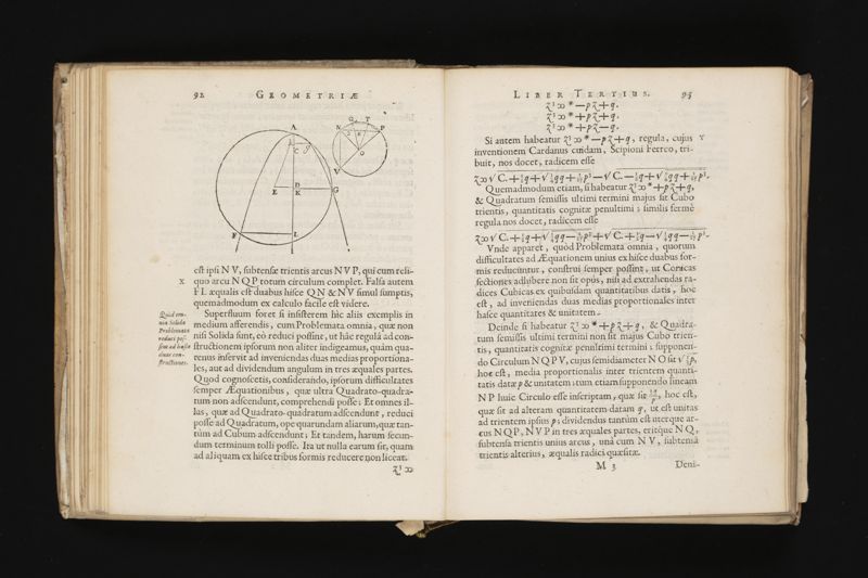 Geometria, à Renato Des Cartes, anno 1637 Gallicè edita; postea autem unà cum notis Florimondi de Beaune ... Gallicè conscriptis in Latinam linguam versa, & commentariis illustrata, operâ atque studio Francisci à Schooten ... Nunc demum ab eodem diligenter recognita, locupletioribus commentariis instructa, multisq́ue egregiis accessionibus, tam ad uberiorem explicationem, quàm ad ampliandam hujus geometriæ excellentiam facientibus, exornata, quorum omnium catalogum pagina versa exhibet