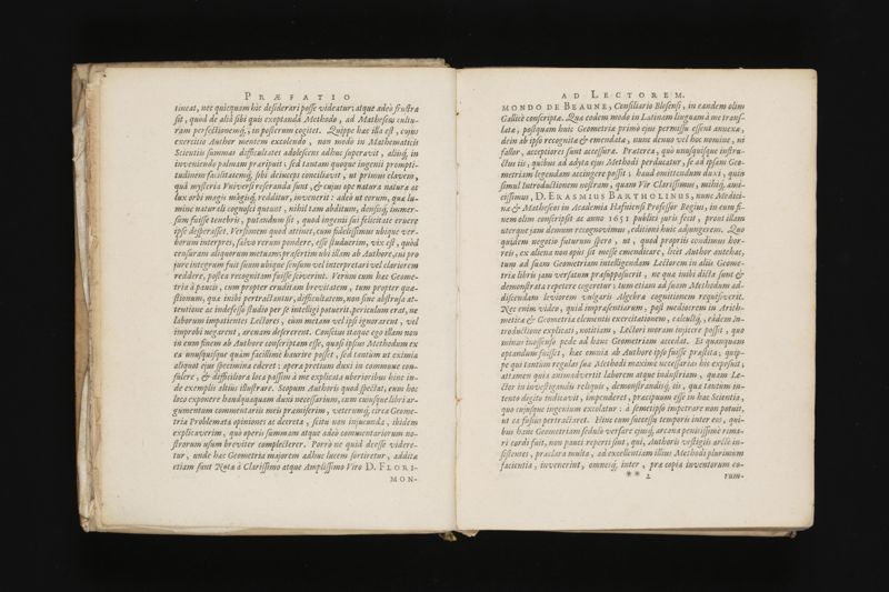 Geometria, à Renato Des Cartes, anno 1637 Gallicè edita; postea autem unà cum notis Florimondi de Beaune ... Gallicè conscriptis in Latinam linguam versa, & commentariis illustrata, operâ atque studio Francisci à Schooten ... Nunc demum ab eodem diligenter recognita, locupletioribus commentariis instructa, multisq́ue egregiis accessionibus, tam ad uberiorem explicationem, quàm ad ampliandam hujus geometriæ excellentiam facientibus, exornata, quorum omnium catalogum pagina versa exhibet
