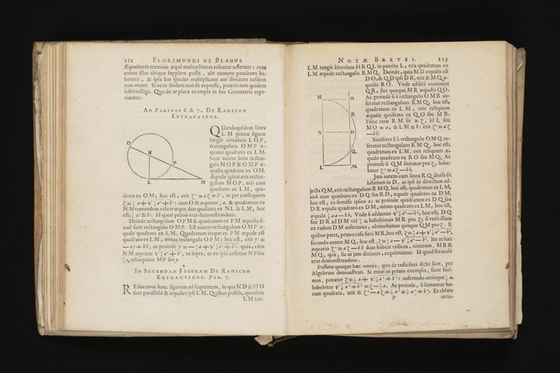 Geometria, à Renato Des Cartes, anno 1637 Gallicè edita; postea autem unà cum notis Florimondi de Beaune ... Gallicè conscriptis in Latinam linguam versa, & commentariis illustrata, operâ atque studio Francisci à Schooten ... Nunc demum ab eodem diligenter recognita, locupletioribus commentariis instructa, multisq́ue egregiis accessionibus, tam ad uberiorem explicationem, quàm ad ampliandam hujus geometriæ excellentiam facientibus, exornata, quorum omnium catalogum pagina versa exhibet