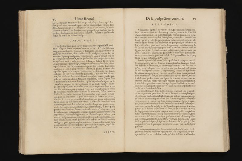 La perspective curieuse, ou, Magie artificiele des effets merveilleux. De l'optique, par la vision directe. La catoptrique, par la reflexion des miroirs plats, cylindriques & coniques. La dioptrique, par la refraction des crystaux. ... Oeuure tres-vtile aux peintres, architectes, graueurs, sculpteurs, & à tous autres qui se seruent du dessein en leurs ouurages