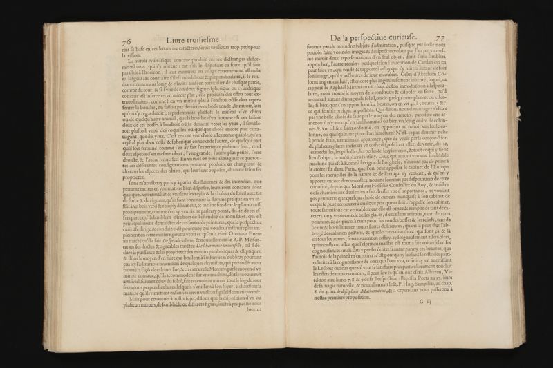 La perspective curieuse, ou, Magie artificiele des effets merveilleux. De l'optique, par la vision directe. La catoptrique, par la reflexion des miroirs plats, cylindriques & coniques. La dioptrique, par la refraction des crystaux. ... Oeuure tres-vtile aux peintres, architectes, graueurs, sculpteurs, & à tous autres qui se seruent du dessein en leurs ouurages