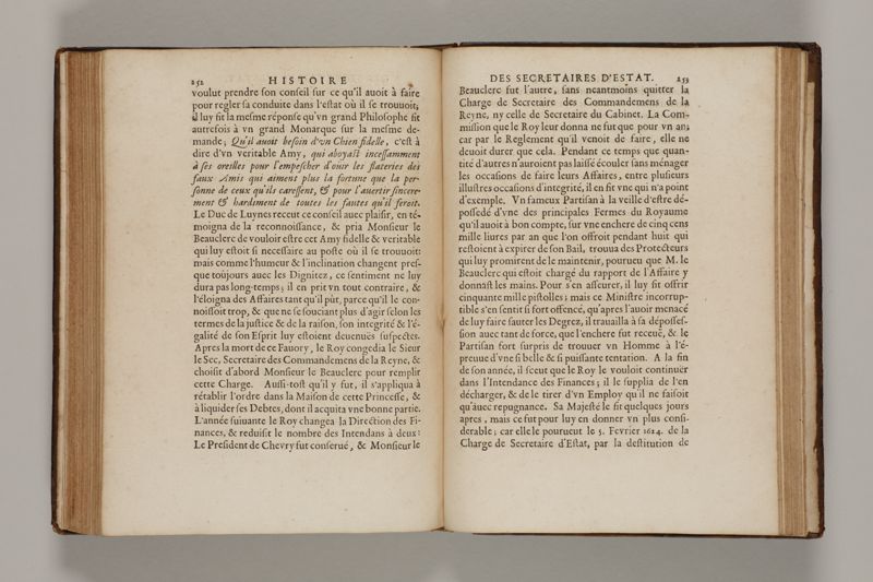 Histoire des secretaires d'estat, contenant l'origine, le progrès, et l'etablissement de levrs charges, auec les eloges, les armes, blasons, & genealogies de tous ceux qui les ont possedées jusqu'à present
