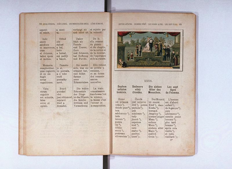 Joan. Amos. Comenii Orbis pictus ; Svět v obrazých ; Die Welt in Bildern ; Le monde en tableaux