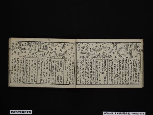 東海木曽両道中懐宝図鑑 上中下巻物 三点 (株)京文閣謹製 箱入(メ1654) 東海木曽両道中懐宝図鑑 上中下巻物 三点 (株)京文