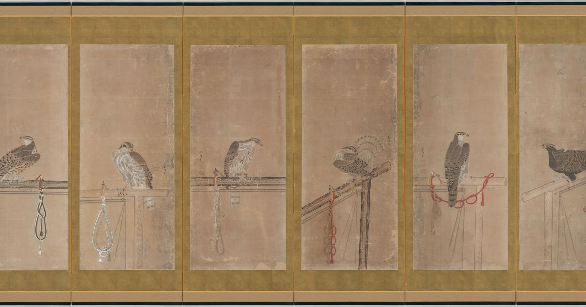 架鷹図] , 左隻（修復後） · 筑波大学デジタルコレクション Tulips-DC